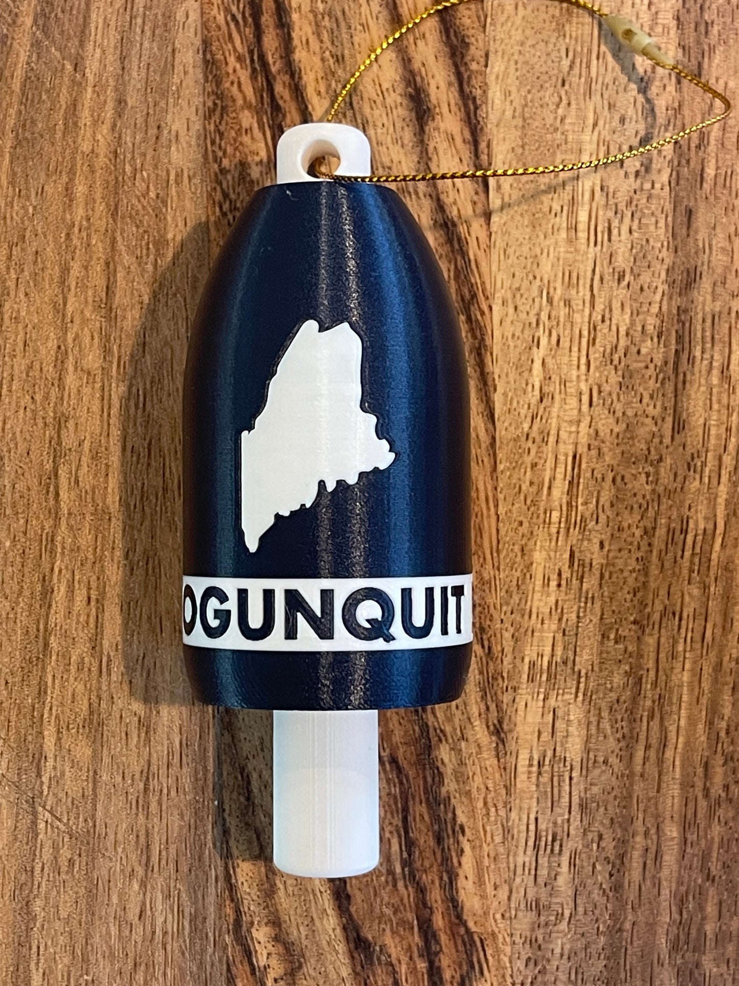 Navy White State of Maine Lobster Buoy Christmas Ornament (NWME)