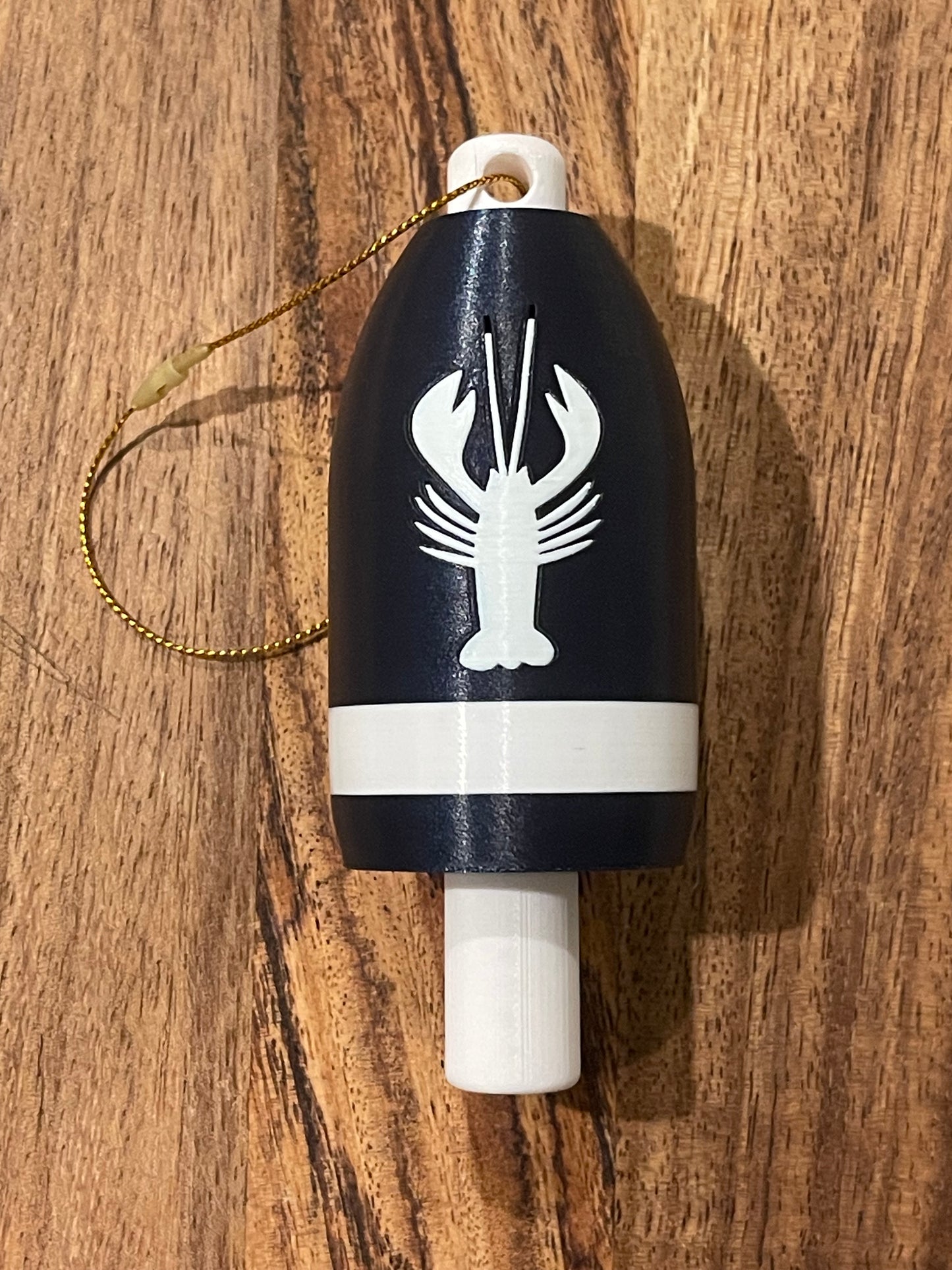 Navy White Classic Lobster Buoy Ornament (NWL)