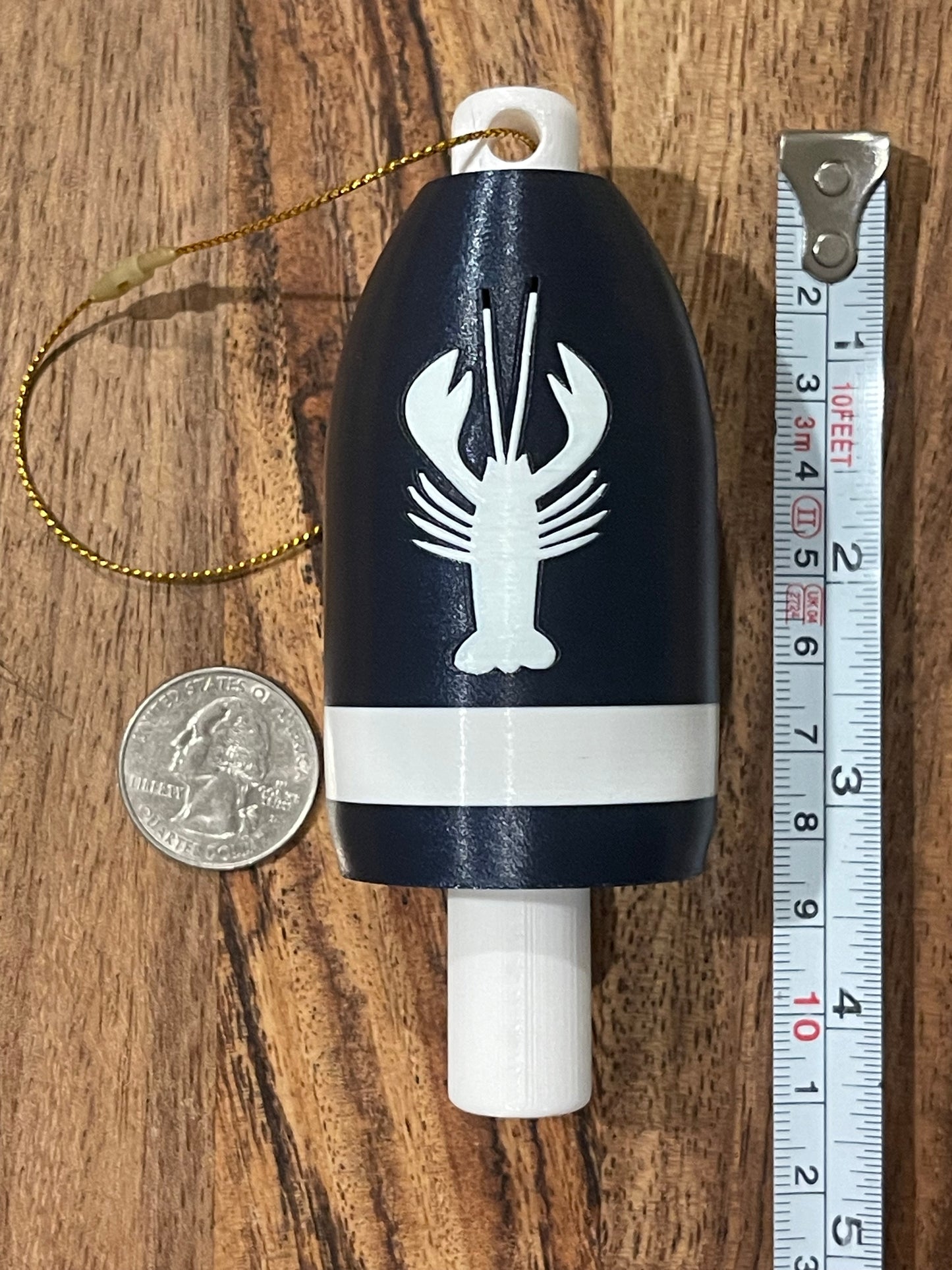 Navy White Classic Lobster Buoy Ornament (NWL)