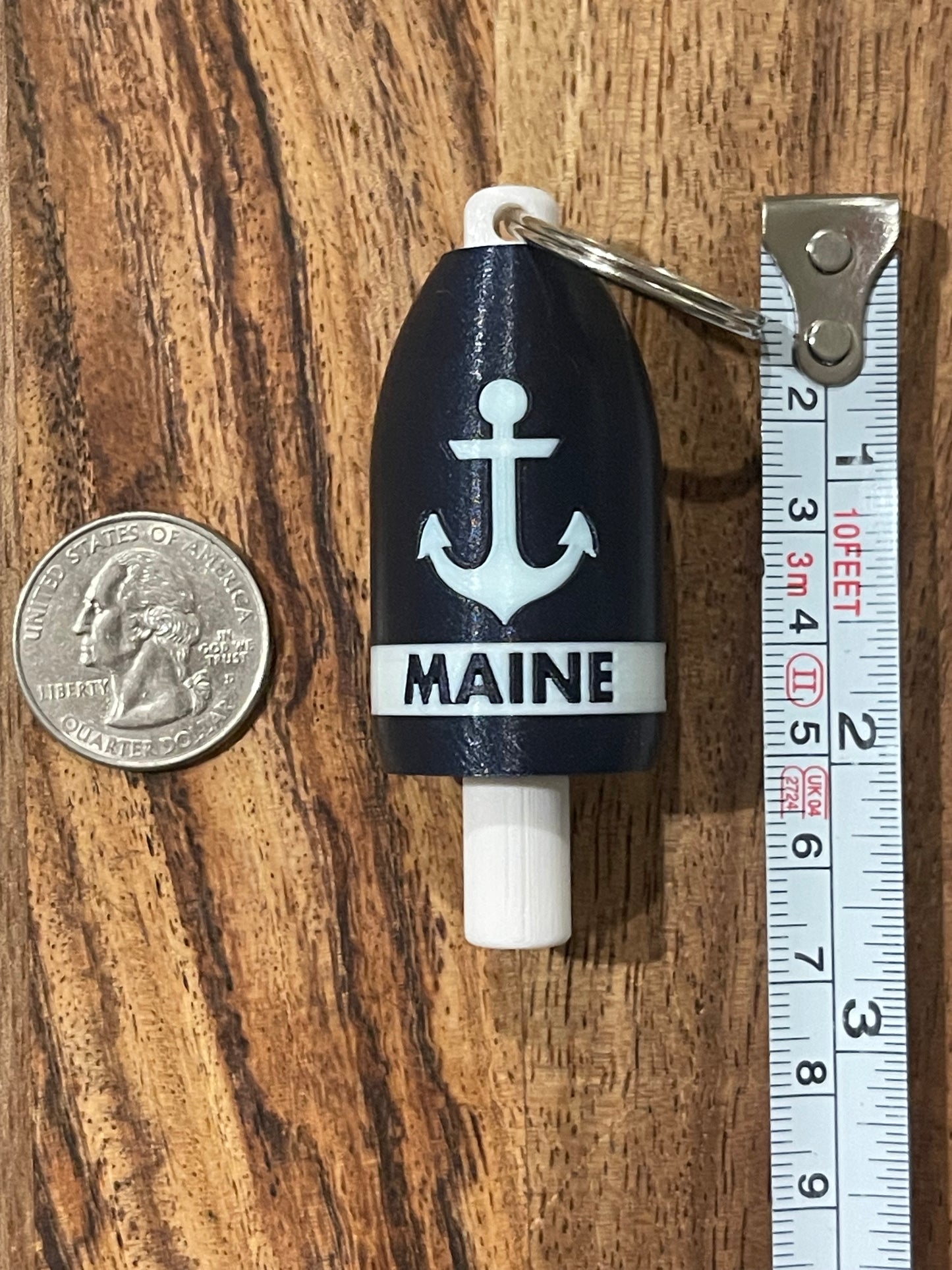 Navy White Anchor Keychain Buoy (NWA)