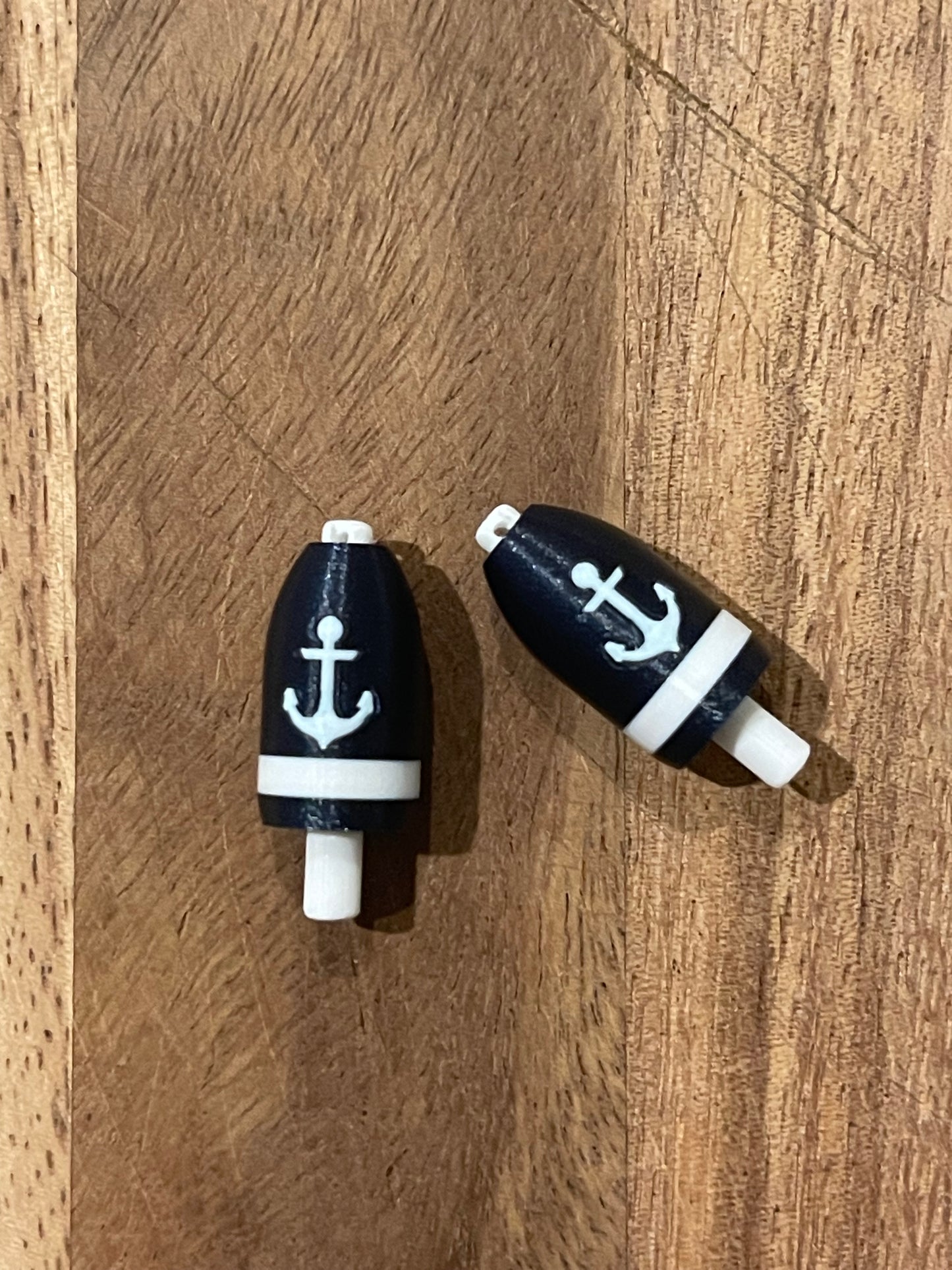 Navy White Anchor Lobster Buoy Earrings (NWA)