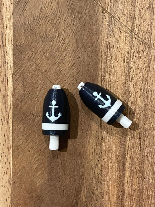 Navy White Anchor Lobster Buoy Earrings (NWA)