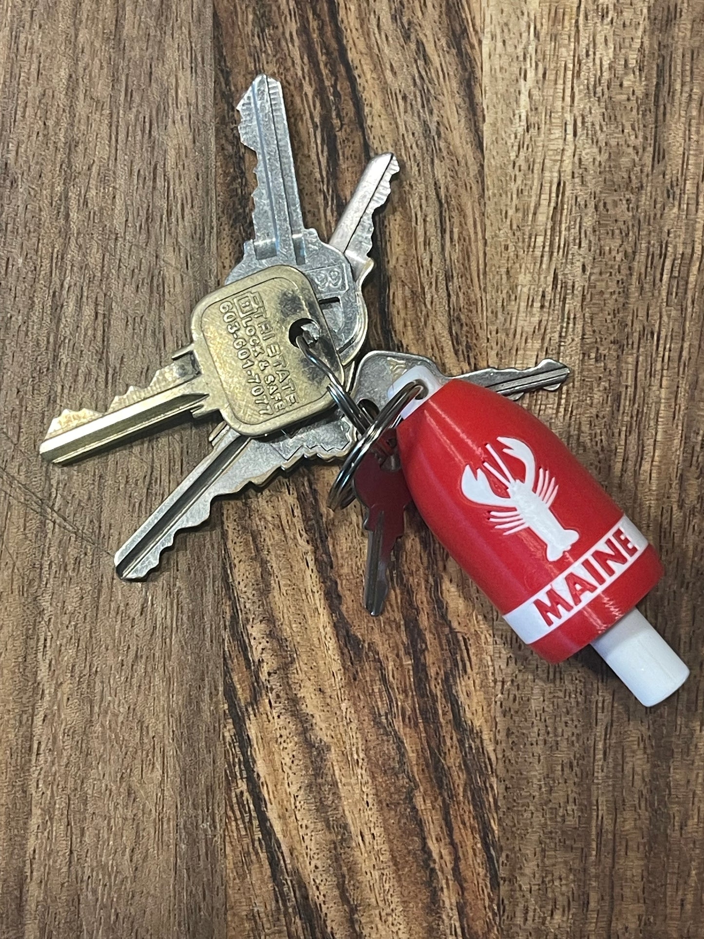 Red White Classic Lobster Keychain Buoy (RWL)