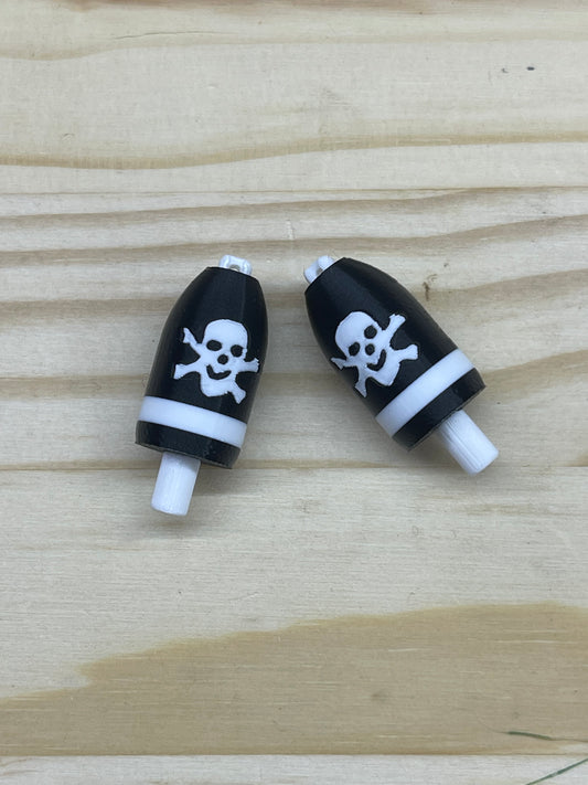 Skull and Crossbones Lobster Buoy Earrings (BWSCB)