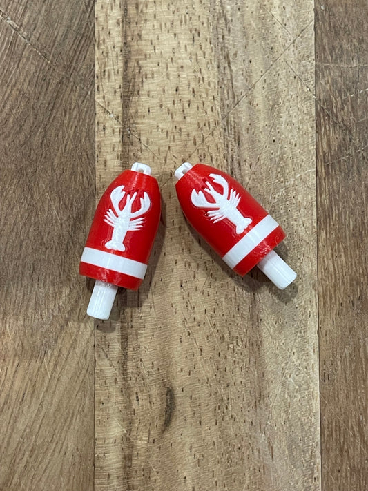 Red White Lobster Buoy Earrings (RWL)