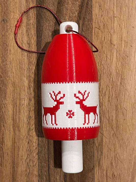 Fair Isle Deer Lobster Buoy Christmas Ornament
