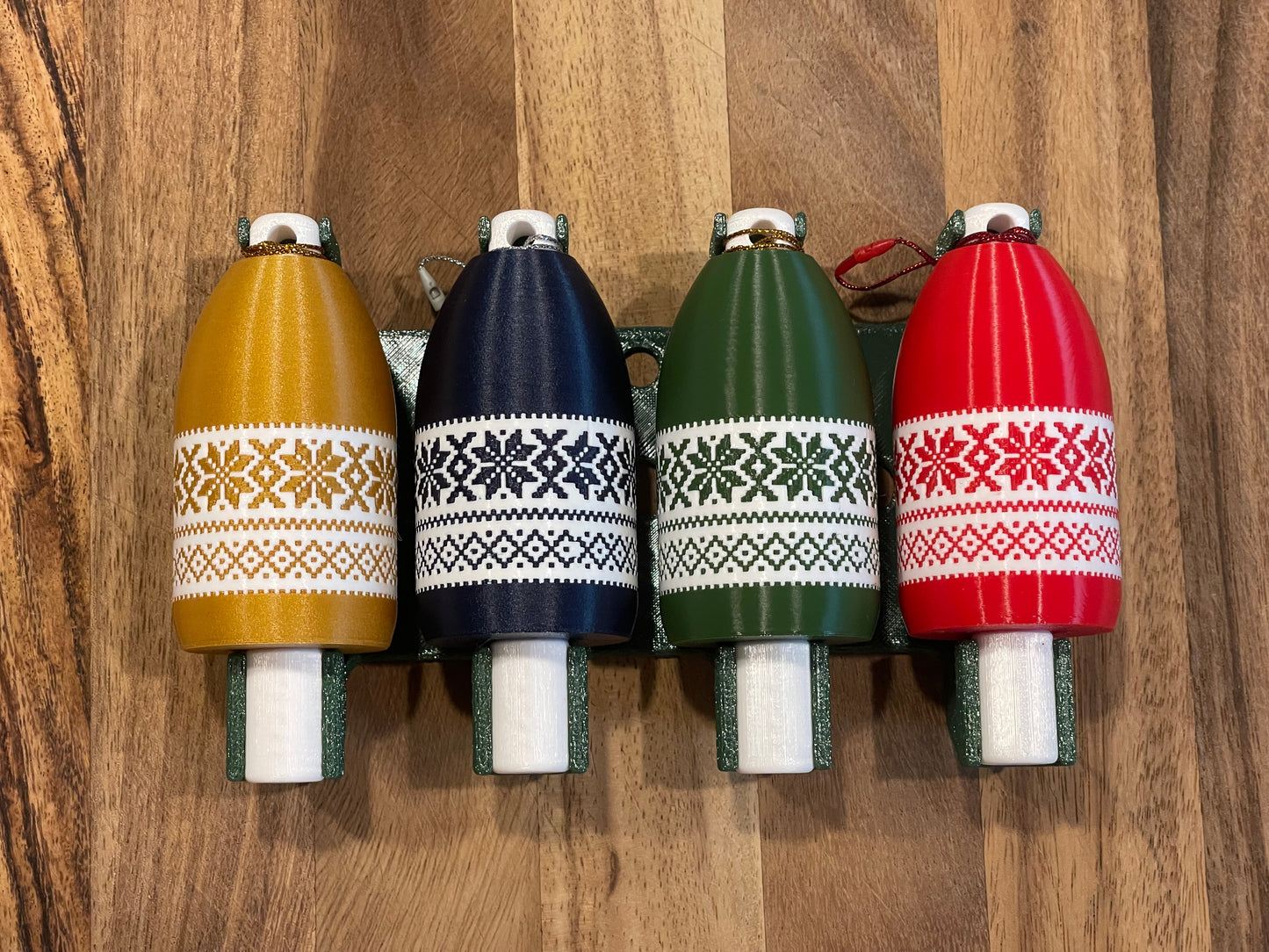 4-Pack Lobster Buoy Christmas Ornament Fair Isle Design