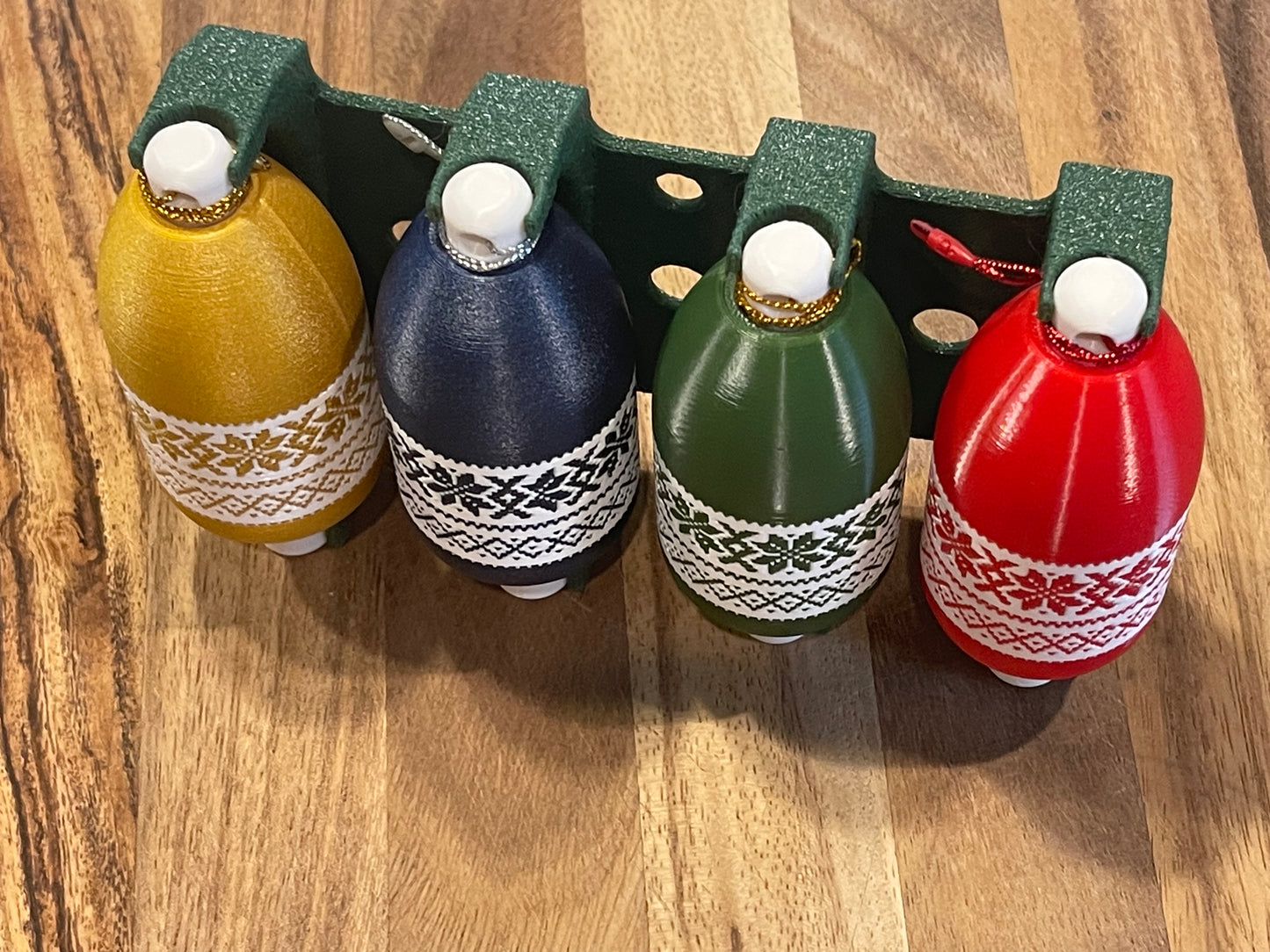 4-Pack Lobster Buoy Christmas Ornament Fair Isle Design