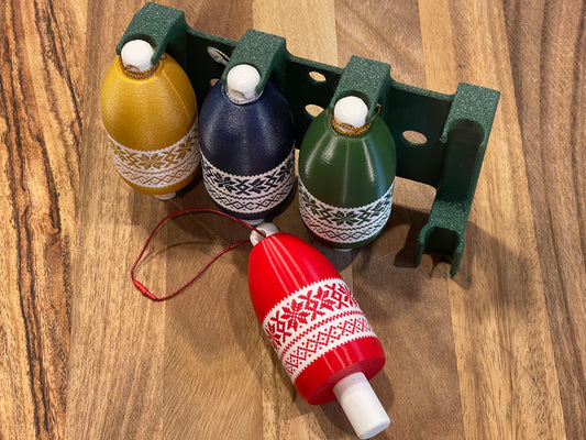 4-Pack Lobster Buoy Christmas Ornament Fair Isle Design