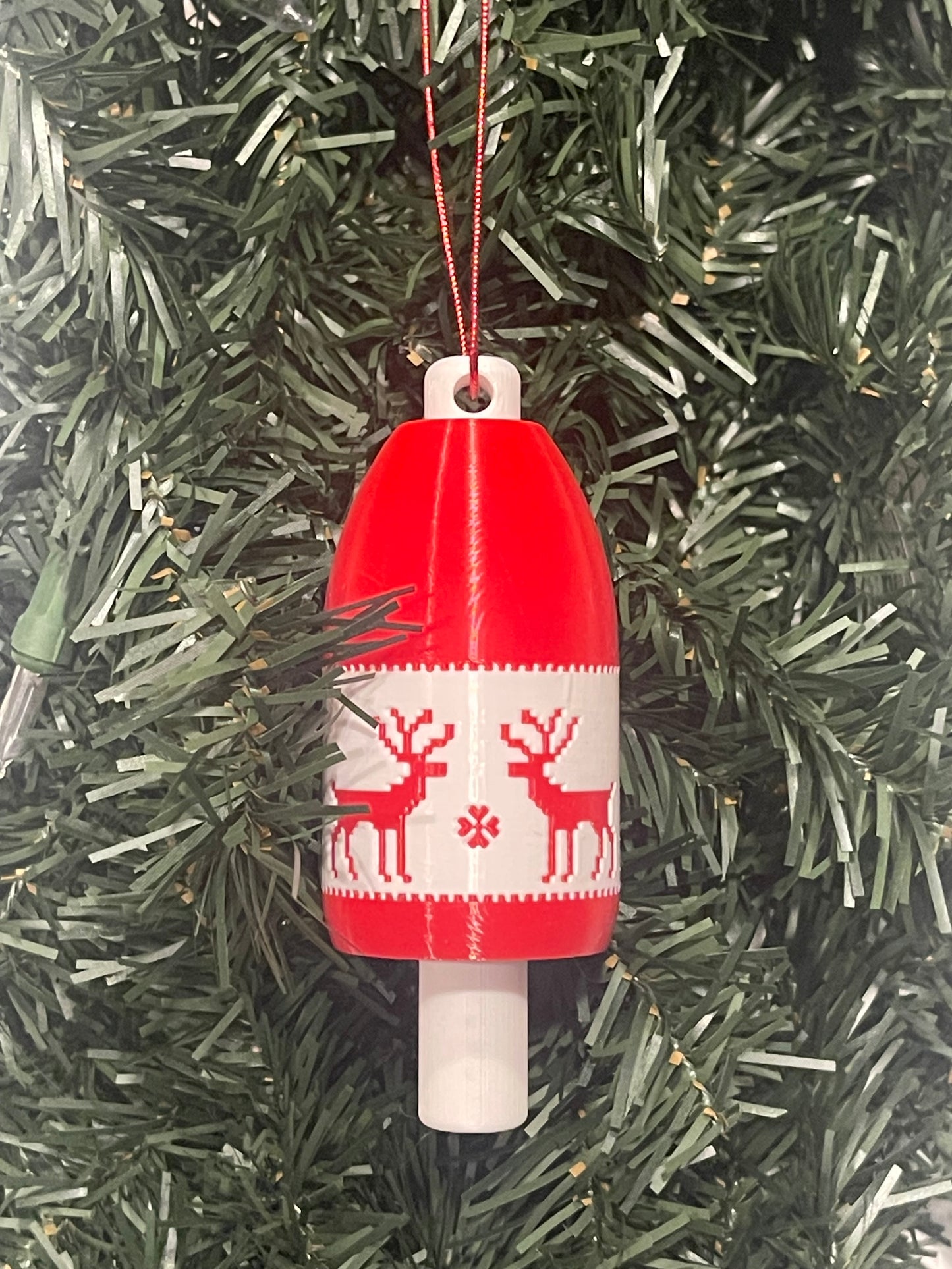Fair Isle Deer Lobster Buoy Christmas Ornament